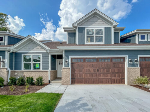 Front exterior of The Birch townhome in the Steeple Bend neighborhood in Evergreen Park.