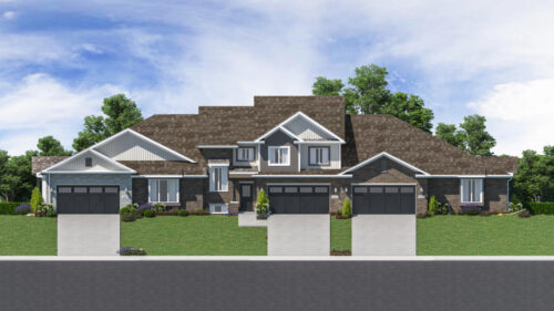 Rendering of the Misty Creek Townhomes in Frankfort, IL, built by Flaherty Builders.